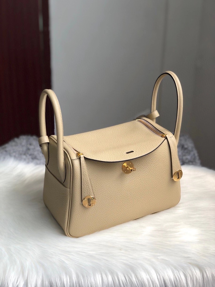 Hermes 爱马仕 Lindy 26cm 原厂御用顶级大牛皮s2 风衣灰trench 金扣顶级手缝 铂金女王